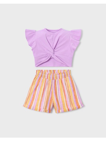 mayoral σετ σορτς ριγε 03227-068 lilac
