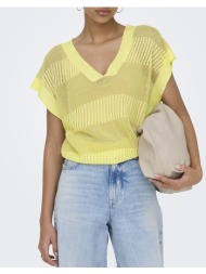 only onlnoelle ss structure glitter vneck knt 15364908-sunlightgoldglitter yellow