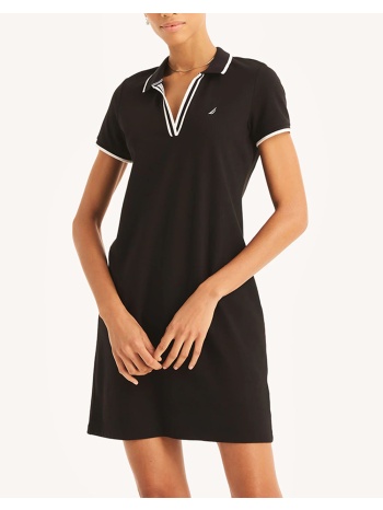 nautica φορεμα s/s tipped knit ocean polo dress