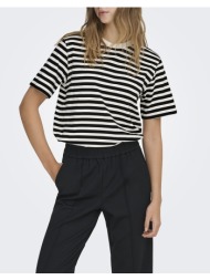 only onllivina s/s stripe tee jrs noos 15272227-cloud dancerblackstripes multi