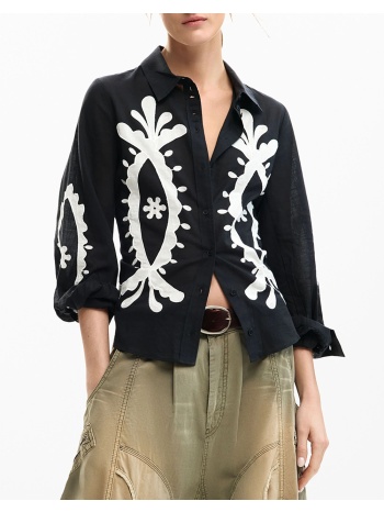 desigual cam_flora πουκαμισο γυναικειο 26swcw08-2000 black