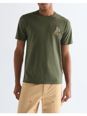 wrangler embroidery tee 112377989-deep depths khaki