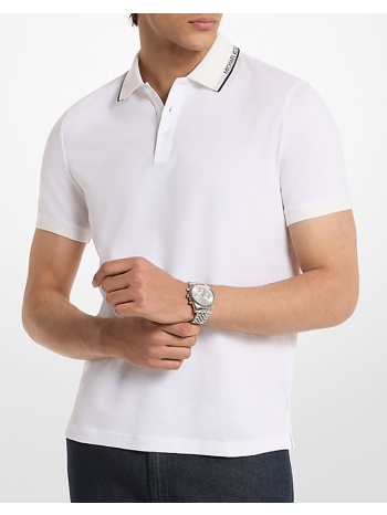 michael kors μπλουζα πολο cs652wr19p-100 white