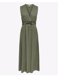 only onlgoa sl linen bl long dress cc pnt 15363694-smokey olive olive