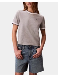 calvin klein jeans ss ctn monogram stripe trim tee lv047f226g-p79 lightgray
