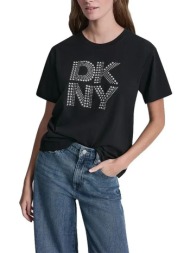 dkny dj6t1741 logo μπλουζακι κοντομανικο dkny dj6t1741-bsv black
