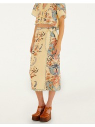 farm rio boho beauty butter midi skirt-boho beauty butter 348847-26016 biege