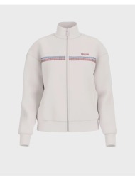 guess berthe high neck full-zip swea φουτερ γυναικειο v6rq01kcay2-g018 offwhite