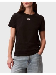 calvin klein jeans ss woven label classic fit tee lv047f227g-ub1 black