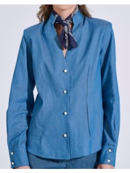 bill cost πουκαμισο 10-200192-0-μπλε denimblue