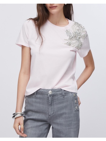 liu jo black_ca6j12_t-shirt c/patch μπλουζα γυναικειο