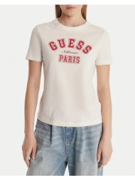 guess anita cn ss t-shirt μπλουζα γυναικειο v6ri15j1314-g018 ecru