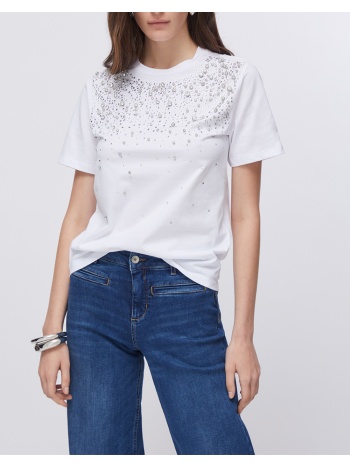 liu jo black_ca6j10_t-shirt mezza manica + castoni μπλουζα