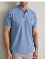 navy&green μπλουζακι πολο m/χρωμο, custom fit 24ge.300.9-faded denim blue skyblue