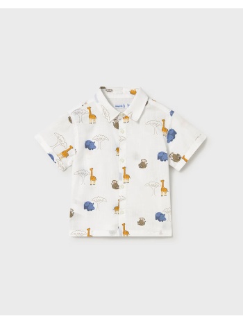 mayoral πουκαμισο κοντομαν σταμπωτο 01114-031 offwhite