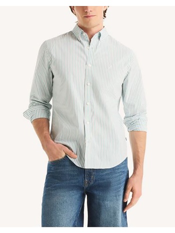 nautica πουκαμισο μμ l/s wtw yd stripe 3ncw65210-4n5 aqua
