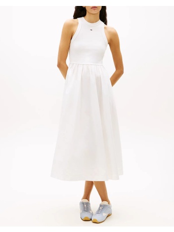 tommy jeans tjw rib poplin tank dress ext dw0dw22593-ybl