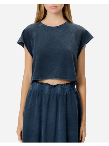 dirty laundry cropped slub t-shirt dlwt000150-vintage blue