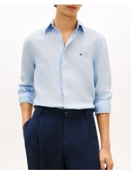 tommy hilfiger pigment dyed li solid rf shirt mw0mw41530-c1o lightblue