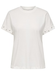 only onlolivia s/s loose o-neck top jrs 15346733-cloud dancerwhitepearlssilverstones offwhite