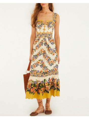 farm rio hilo stripes sand midi dress-hilo stripes sand