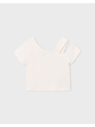 mayoral μπλουζα κοντομανικη ασυμμετρη 03017-093 ecru