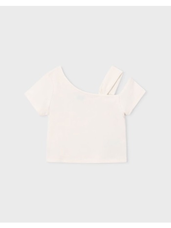 mayoral μπλουζα κοντομανικη ασυμμετρη 03017-093 ecru