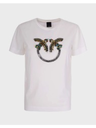 pinko quentin t-shirt jersey ricamo 100535a33f-z05 white