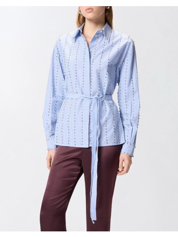 pinko carley camicia bastonetto con 106225a32r-ze5 lightblue