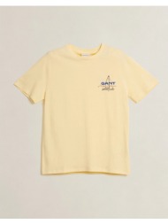 gant μπλουζα κμ graphic ss tshirt 3g2003404-713 lightyellow