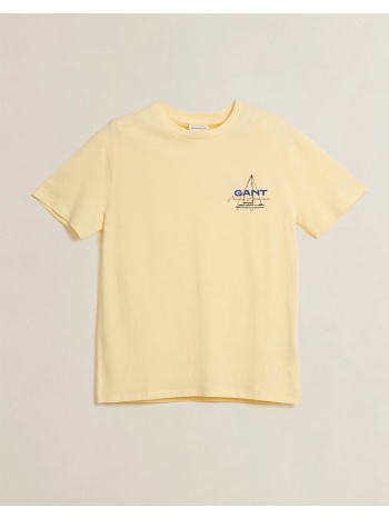 gant μπλουζα κμ graphic ss tshirt 3g2003404-713 lightyellow