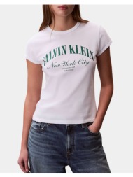 calvin klein ss graphic logo baby tee lv047f815g-yaf white