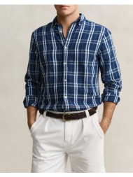 gant υποκαμισο μμ reg cotton linen indigo chk shirt reg cotton linen indigo chk shirt 3g3260079-999 