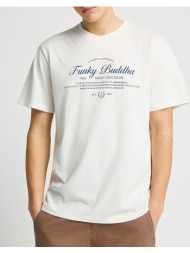 funky buddha μπλούζα κοντό μανίκι και τύπωμα fbm013-024-04-off white offwhite