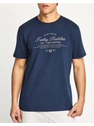 funky buddha μπλούζα κοντό μανίκι και τύπωμα fbm013-024-04-navy navyblue