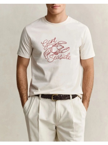 gant μπλουζα κμ embroidered ss tshirt embroidered ss tshirt