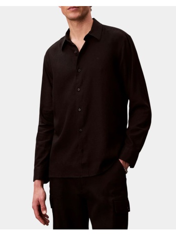 calvin klein ls solid linen classic shirt lv04le125g-ub1