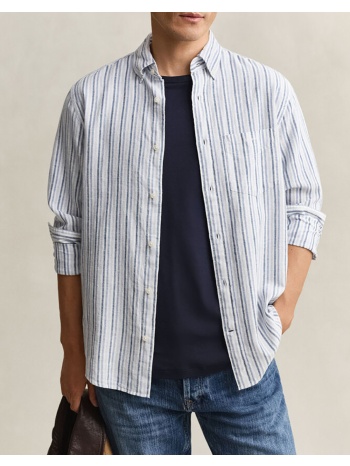 gant υποκαμισο μμ reg cotton linen stripe shirt