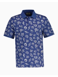 gant μπλουζα κμ aop ss polo 3g2014109-432 blue