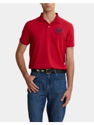 la martina μπλουζα πολο κμ man s/s polo piquet stretch 3lmmcp001-06008 red