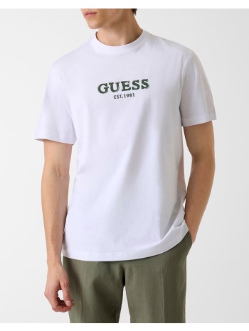 guess cn ss guess logo contrast stit μπλουζα ανδρικο