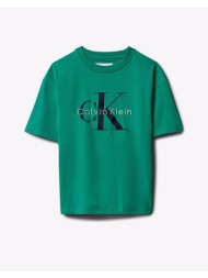 calvin klein jeans mongram logo ss t-shirt lvcksja12b-8y-16y-mrw green