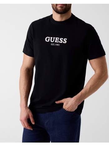 guess cn ss guess logo contrast stit μπλουζα ανδρικο