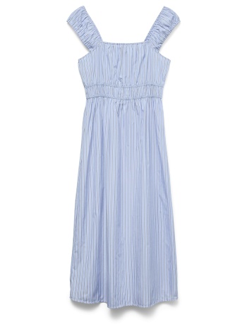 vero moda vmleya sl 7/8 stripe dress wvn 10340001-brunnera
