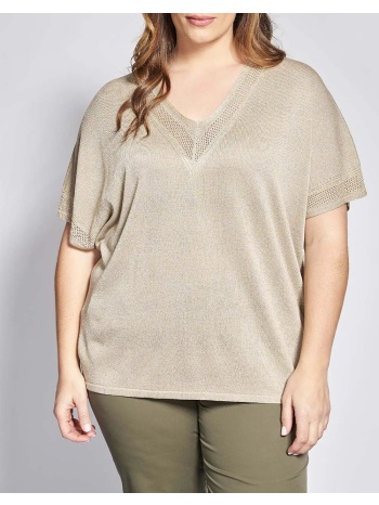 parabita πλεκτή μπλούζα με συνδυασμό πλέξης