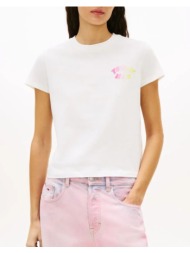 tommy jeans tjw reg tj bubble ss tee ext dw0dw22310-ybl white