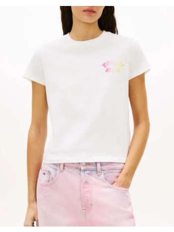 tommy jeans tjw reg tj bubble ss tee ext dw0dw22310-ybl