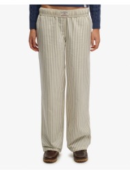 superdry d2 ovin cotton stripe elastic trouser παντελονι γυναικειο w7011273a-5nz biege