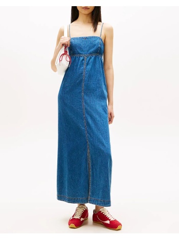 tommy jeans tjw chambray maxi dress ext dw0dw22342-1a5