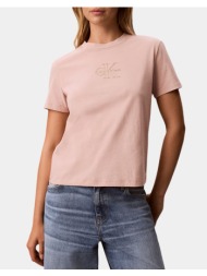 calvin klein jeans ss classic foil monologo tee lv047d873g-3t3 pink